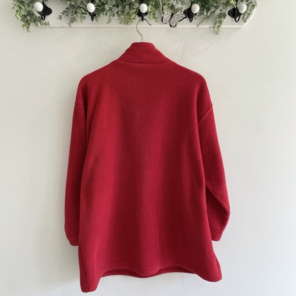 Vintage Polo Ralph Lauren 1/4-zip fleece Long sweatshirt in red Size M - Picture 3 of 4